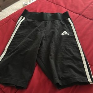 Black Biker shorts with white stripes